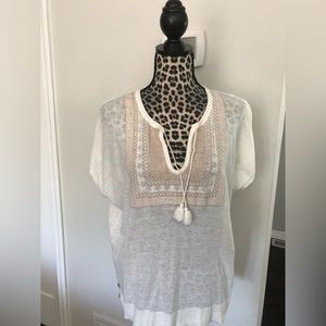 Madewell Cream Boho Peasant Top‎